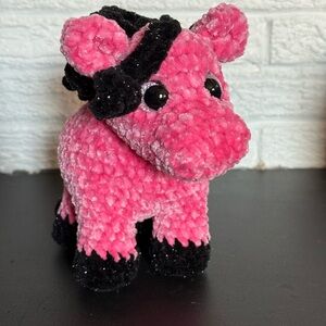 Pink and Black Plush Toy